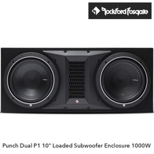 Rockford Fosgate Punch P1-2X10 Dual P1 10" Loaded Car Subwoofer Enclosure 1000W 