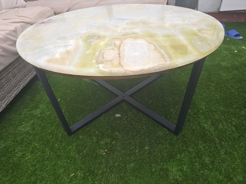 Large green white onyx - &,