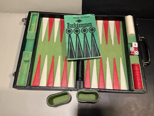Vintage backgammon set black - vintage,