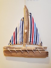 Driftwood Art Sailboat Striped