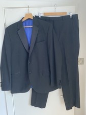 M&S Men’s Dinner Suit In Black 46” Chest Waist 36” Leg 31” Wool Blend