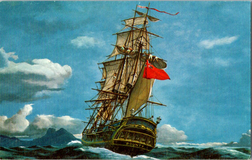 Vintage postcard hms bounty - hms,