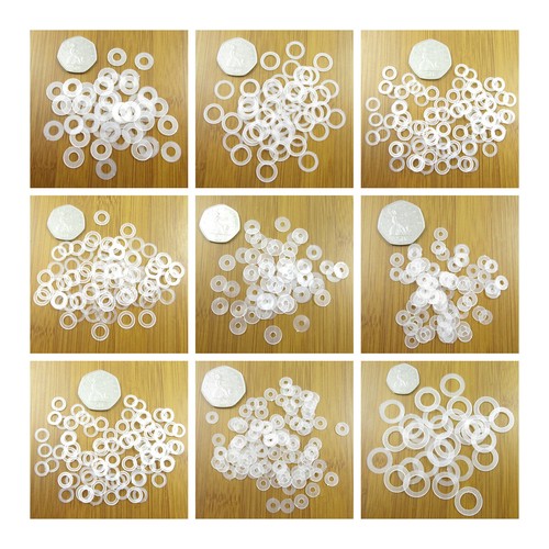 Frosted flat plastic washers - flat,