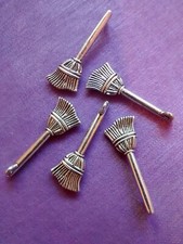 10 X 3D Silver Besom Witch