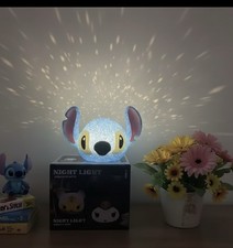 Stitch LED Night Light - Soft Glow Crystal Texture, Battery Powered Bedside Lamp