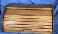 Vintage  Roll Drop Front Bread Bin Pine 70s in Need Of refurbishment 