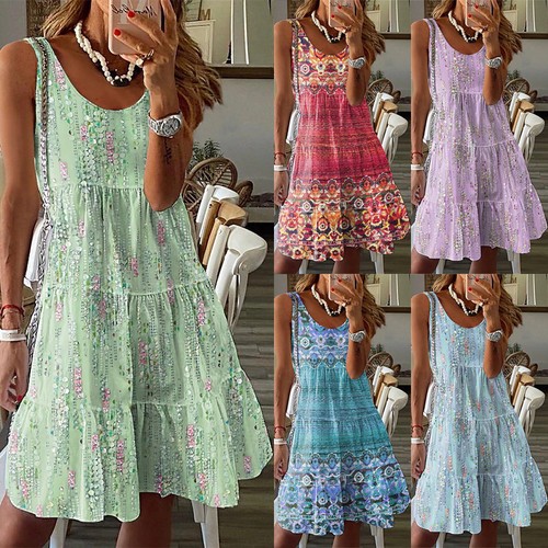 Ladies smock dress sleeveless - ladies,