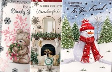 Friend Christmas Card Designs Cute & Traditional Lovely Verses 7"x5"