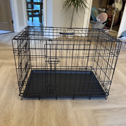 Black folding steel wire dog - folding,