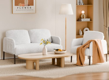 Mondeer 1&2 Seater Detachable Lambswool Armchair/Sofa Faux Fur Accent Tub Chair