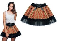 Tartan Tutu with Lace Trimming & Satin Bow Scottish Burns Fancy Dress Outfit