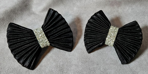 Vintage shoe clips black - clips, bow