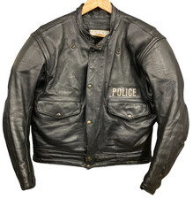 Leather Biker Motorcycle Jacket BKS Armour CE Approved Black Size 36-38" chest