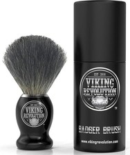 Viking Revolution Badger Hair Shaving Brush for Men - Shave Brush for Wet Shave.