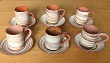 Rare Set Of Six Hand Thrown