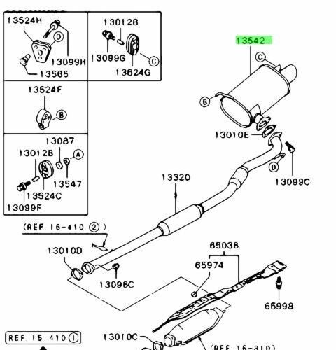 Genuine main exhaust muffler - genuine,