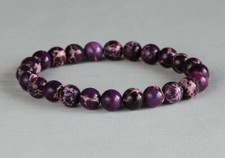 PURPLE VARISCITE 8MM ROUND GEMSTONE BRACELET  ~ 7" 18CM