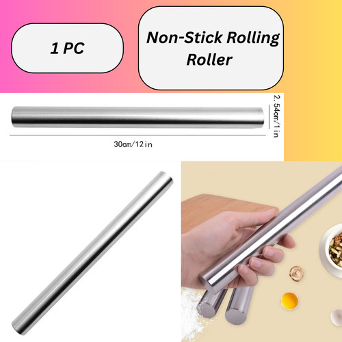Stainless steel rolling pin - stainless,
