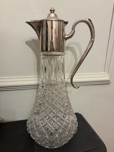 Vintage glass claret jug - glass,