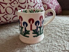 Emma Bridgewater New Christmas Candle & Green Foliage Half Pint Mug Sample