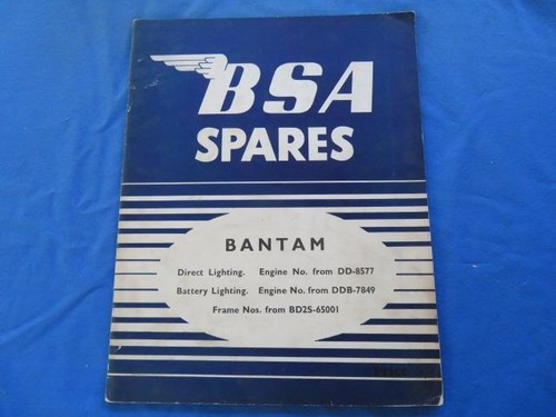 1958 bsa spares parts list - 1958,