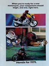 1979 Honda full-line 32-page sales brochure-literature Vintage CBX CR250 XR500