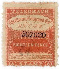 (I.B) The Electric Telegraph Company 1/6d (1866)