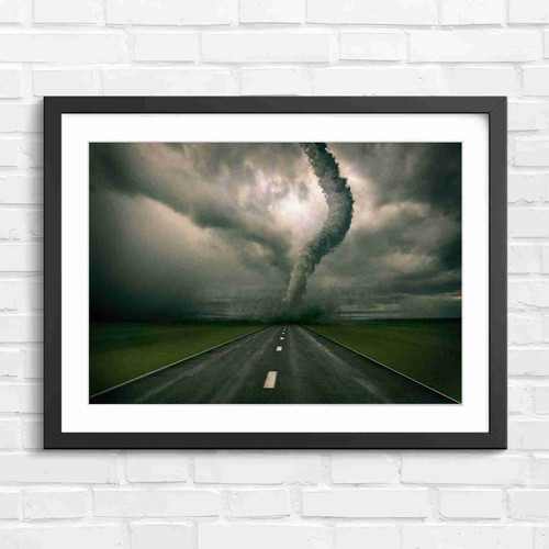 Dark storm tornado rolling - tornado,