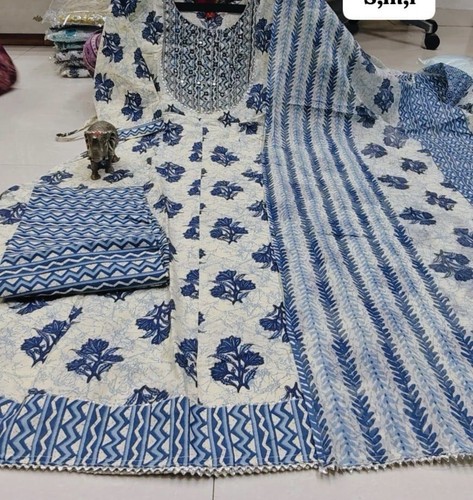 Women blue printed cotton - blue,