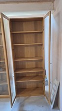 Ikea Billy/Oxberg bookcase with glass doors Oak effect 80x30x202 (1 of 2)