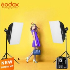 2x Godox SK300II Studio Strobe Flash Light Head +Trigger+Softbox+Light Stand Kit