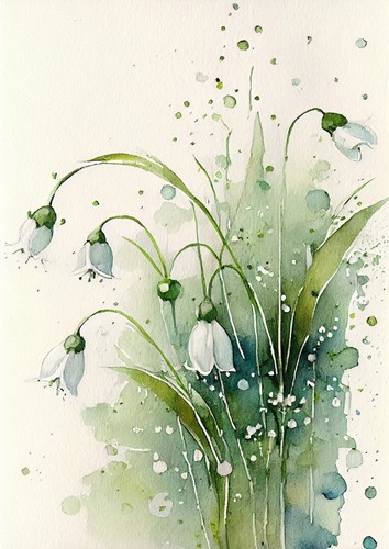 Soft snowdrop flowers - soft,
