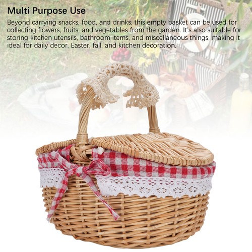 Empty picnic basket - empty, wicker