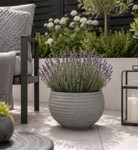 Oslo round rippled plant pot - oslo,