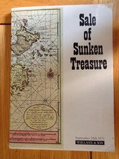 W H LANE & SON SUNKEN TREASURE AUCTION CATELOGUE 26TH SEPT 1975 SHIPWRECK REALES