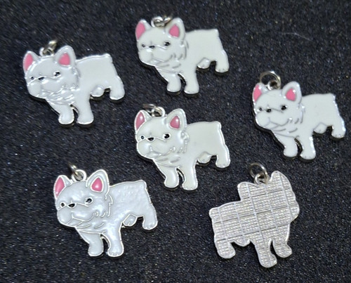 Enamel french bulldog charms - french,