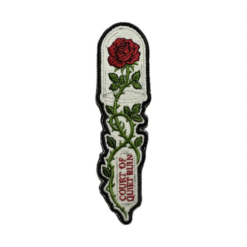 Red rose embroidered bookmark - rose,