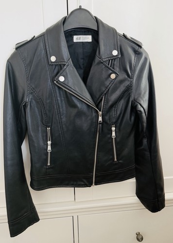 Faux leather biker jacket - faux,