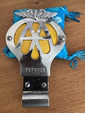 AA car grille badge with fittings for badge bar if preferred