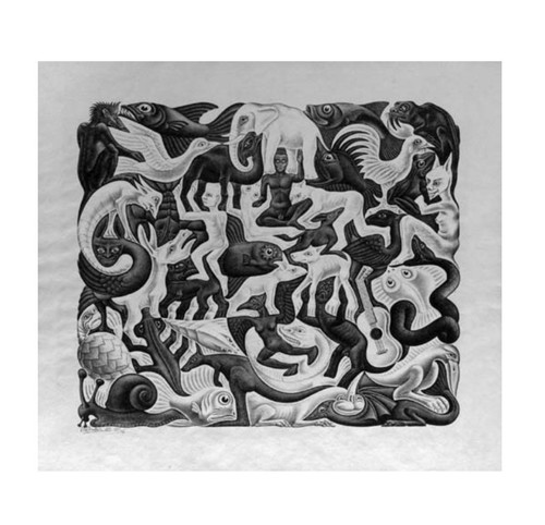 Escher mosaic rolled art - mc, ii