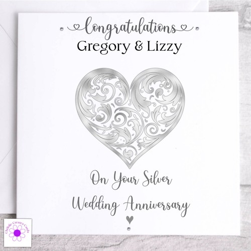 Personalised silver wedding - silver,