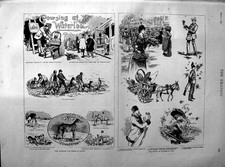 Old Antique Print 1890