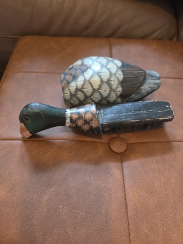 Vintage wooden mallard duck - vintage,
