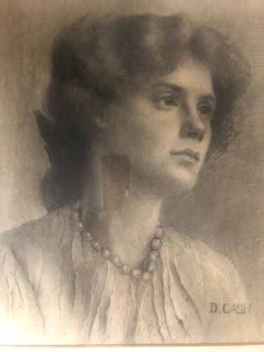 Large antique portrait drawing - antique,