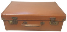 Vintage 40s / 50s Hard Casing Brown Weekend Small Sized Suitcase