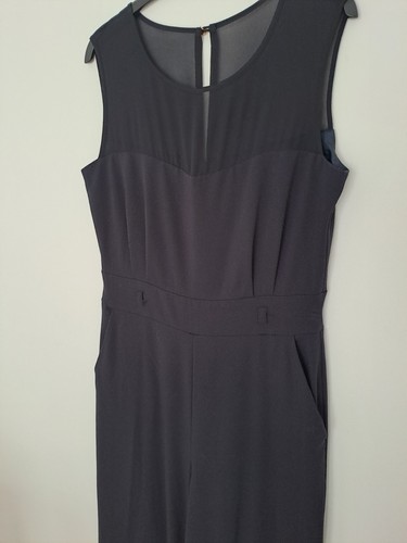 Navy jumpsuit wide leg size - size, 10