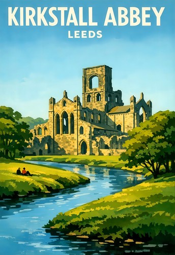 Travel poster kirkstall abbey - ,