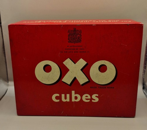 Vintage empty oxo cube tin - oxo,
