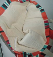 NEXT Striped Tote coral cream striped large cotton canvas beach bag shopper new