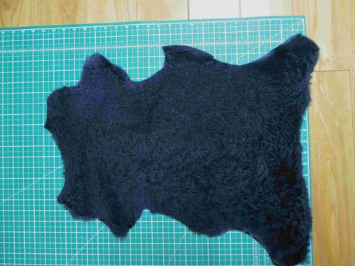 Dark blue thick curly - blue,